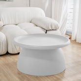 Artiss Coffee Table Round 71CM Plastic White Chez Guru