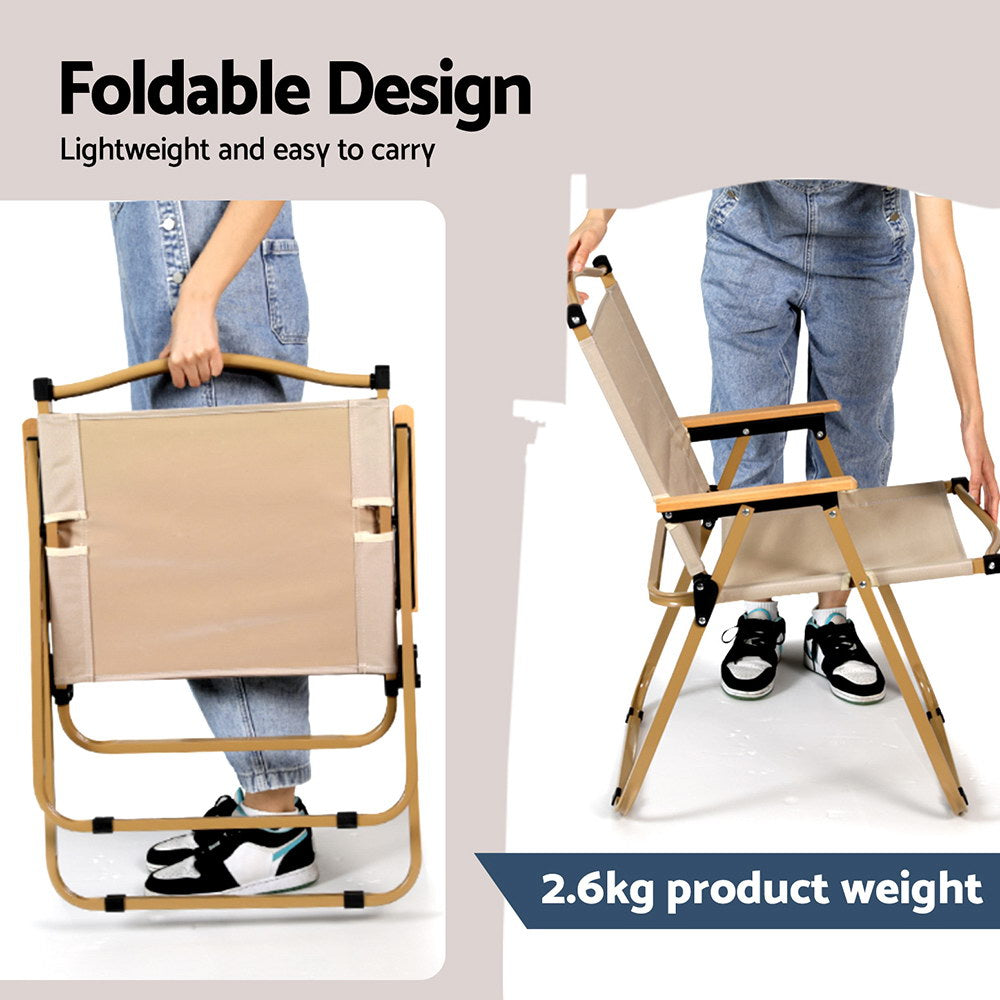 Gardeon Outdoor Camping Chairs Portable Folding Beach Chair Patio Furniture Chez Guru