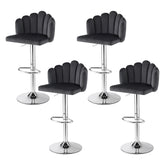 Artiss Bar Stool X4 Kitchen Dining Counter Gaslift Chair Adjustable Velvet Grey