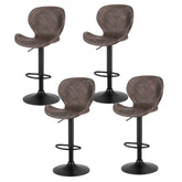 Artiss 4x Bar Stools Kitchen Swivel Gas Lift Counter Chair Wing PE Rattan Brown