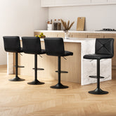 Artiss 4x Bar Stools Gas Lift Leather Chair Black Chez Guru