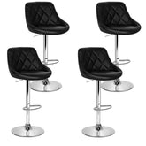Artiss 4x Bar Stools Leather Padded Gas Lift Black Chez Guru
