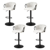 Artiss Bar Stool x4 Kitchen Dining Chair Counter Gaslift Woven Velvet Ivory