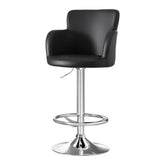 Artiss 1x Leather Bar Stools Swivel Adjustable Gas Lift PU Counter Chairs Black