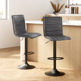 Artiss 2x Bar Stools Gas Lift Vintage Leather Grey Chez Guru