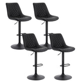 Artiss 4x Bar Stools Kitchen Swivel Gas Lift Counter Chair Diamond Leather Black