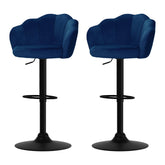 Artiss 2x Bar Stools Gas Lift Velvet Blue Chez Guru