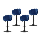 Artiss 4x Bar Stools Gas Lift Velvet Blue Chez Guru