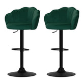 Artiss 2x Bar Stools Gas Lift Velvet Green Chez Guru