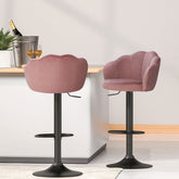 Artiss 4x Bar Stools Gas Lift Velvet Pink Chez Guru