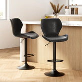 Artiss Bar Stools Kitchen Counter Stools Swivel Gas Lift Vintage Chairs Black x2 - Chez Guru