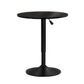 Artiss Bar Table Gas Lift Round Black Chez Guru