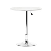 Artiss Bar Table Gas Lift Round White Chez Guru