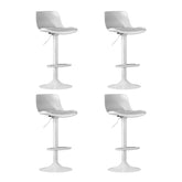4x Artiss Bar Stools Kitchen Swivel Gas Lift Stool Leather Dining Chairs White Chez Guru