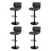 Artiss 4x Bar Stools Gas Lift Leather Padded Grey Chez Guru