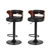 Artiss 2x Bar Stools Gas Lift Faux Leather Chez Guru