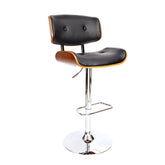 Artiss Bar Stools Gas Lift Leather Black Chez Guru