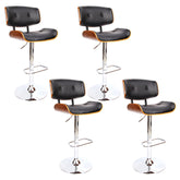 Artiss 4x Bar Stools Gas Lift Leather Black Chez Guru
