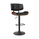 Artiss Bar Stools Gas Lift Leather All Black Chez Guru