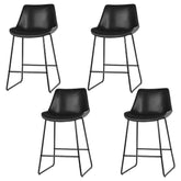 Artiss 4x Bar Stools Leather Padded Metal Legs Black Chez Guru