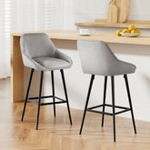 Artiss 2x Bar Stools Upholstered Stool Counter Seat Kitchen Dining Chairs Chez Guru