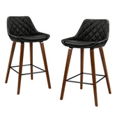 Artiss 4x Bar Stools PU Seat Wooden Chez Guru