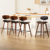 Artiss 4x Bar Stools Leather Padded w/Backrest Chez Guru