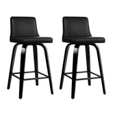 Artiss Bar Stools Kitchen Leather Barstools Swivel Wooden Chairs X2 Chez Guru