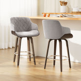Artiss 2x Bar Stools Swivel Velvet Padded Wooden Chez Guru