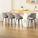 Artiss 4x Bar Stools Swivel Velvet Padded Wooden Chez Guru