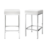 Artiss 4x Bar Stools Leather Padded Metal White Chez Guru
