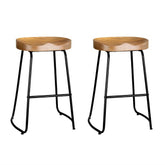 Artiss 2x Bar Stools Tractor Seat 65cm Wooden Chez Guru