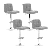 Artiss 4x Bar Stools Leather Gas Lift Grey Chez Guru