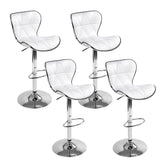 Artiss 4x Bar Stools Gas Lift Leather Seat White Chez Guru