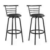 Artiss 2x Bar Stools Swivel Leather Padded Metal Chez Guru