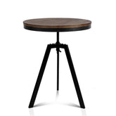 Artiss Bar Table 67-86CM Height Round Brown Chez Guru