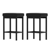 2x Artiss Metal Bar Stools PU Seat Dining Counter Chairs Chez Guru