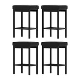 A Set of 4 Artiss Metal Bar Stools PU Seat Dining Counter Chairs Chez Guru