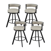 Artiss Bar Stools Set of 4 Swivel Kitchen Chair Metal Counter Beige Leather