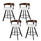 4x Artiss Bar Stools Swivel Kitchen Chairs Metal Legs Bentwood Counter White PU