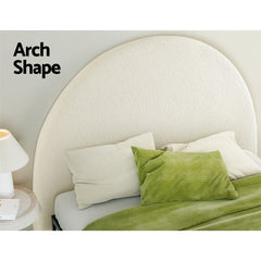 Artiss Bed Head Headboard Bed Frame Double Boucle - GREI White Chez Guru