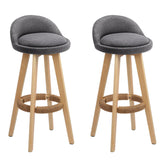 Artiss 2x Bar Stools Padded Linen Wooden Grey Chez Guru