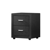 Artiss Bedside Table 2 Drawers Fabric - CADEN Charcoal Chez Guru