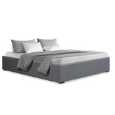 Artiss Bed Frame Double Size Gas Lift Base Grey TOKI Chez Guru