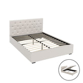 Artiss Bed Frame Double Size Gas Lift Beige VILA Chez Guru