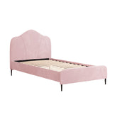 Artiss Bed Frame King Single Size Velvet Pink OLAN Chez Guru