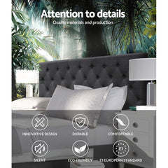 Artiss Bed Head Headboard King Size Fabric - CAPPI Charcoal Chez Guru