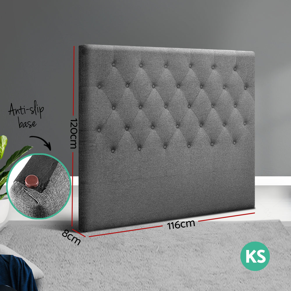 Artiss Bed Head Headboard King Single Size Fabric - CAPPI Grey Chez Guru