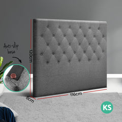 Artiss Bed Head Headboard King Single Size Fabric - CAPPI Grey Chez Guru