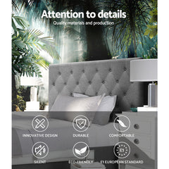 Artiss Bed Head Headboard King Single Size Fabric - CAPPI Grey Chez Guru
